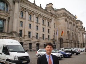 outside a Deutscher Bundestag building